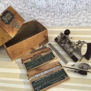 Stanley hand plane 45 with blade packs one and two original box accessories etc